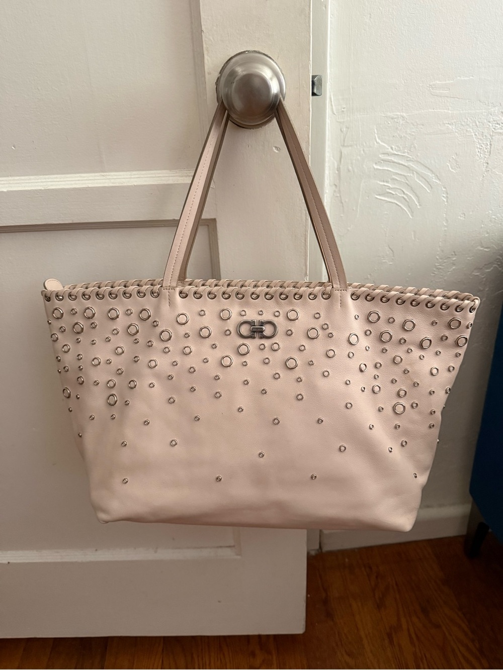 Celine Pink Studded Leather Tote